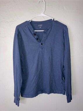 J. Crew Factory Men's Long-Sleeve Henley in Blue